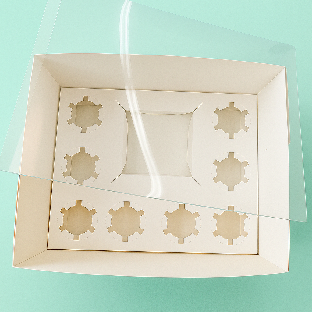 Bento-Kuchenbox Mit Fenster – Für 5 Cupcakes & 1 Mini-Kuchen, 25,4 X 25,4 X 12,7 Cm, 12 Stück – Ideal Für Parties