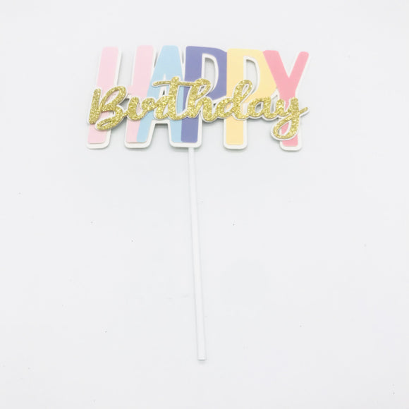 Happy Birthday Pastel Cardstock Topper