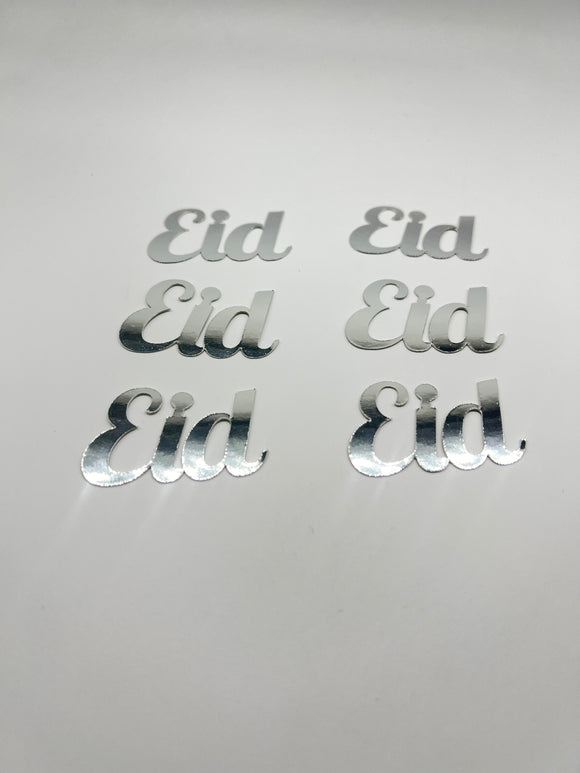 Eid Cupcake Charms 6's Silver Cardstock