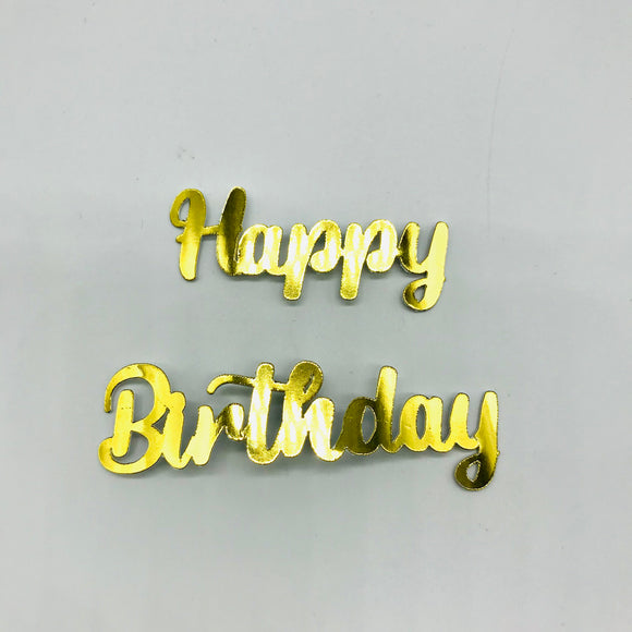 Happy Birthday Charms 6's Gold Cardstock