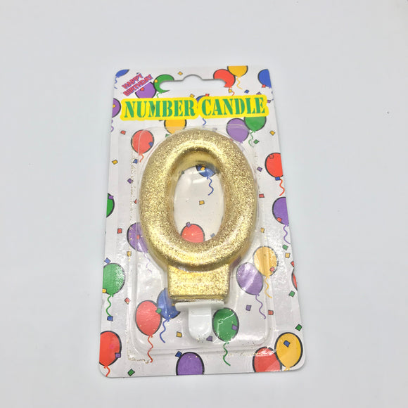 Number Candle Metallic 7cm Gold