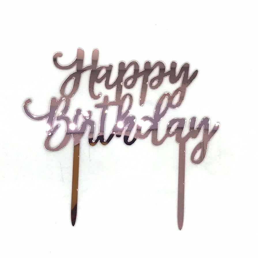 NP Topper HBD Rose Gold *B5 Sprinkles bake and party supplies