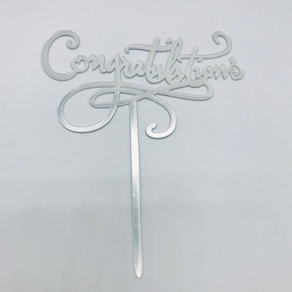 Silver NP Topper - Congratulations