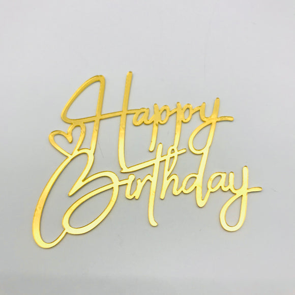 Gold Front Happy Birthday Topper ALGF03