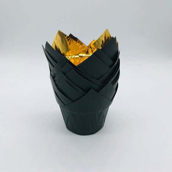 Beik Black Tulip Cups 12pcs
