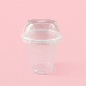 Plastic Cups 250ml with Domed Punched Lid Lid 6pcs
