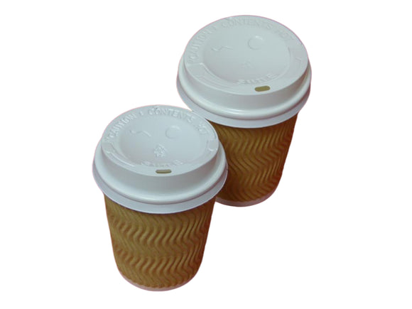 350ml Ripple Coffee Cup w/Lid 6pcs