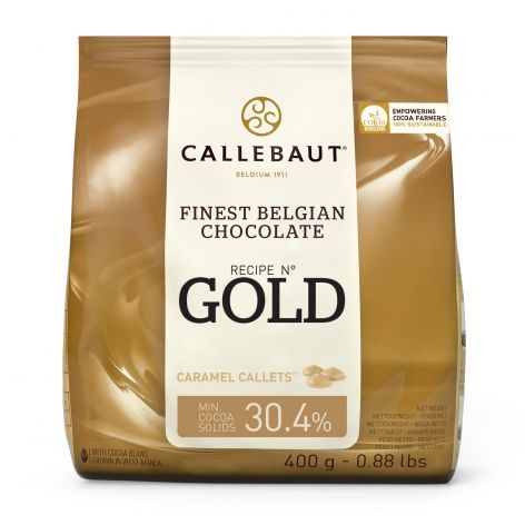 Callebaut Chocolate Gold Caramel 30.4% Callets 500g (Prepacked)