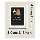 Post Stamp Christmas Stickers (4cm x 3cm) 16pcs