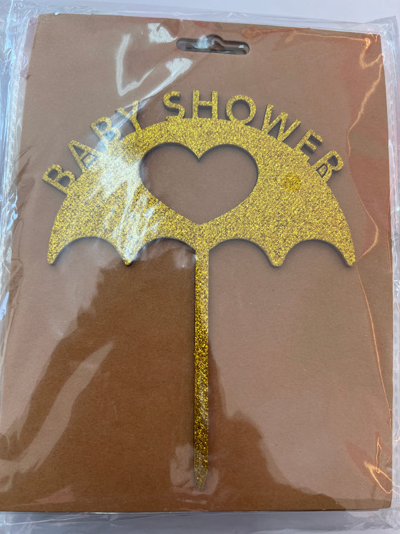 Gold Wooden Glitter Baby Shower Topper