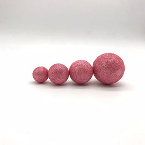 Faux Glitter Balls 4pcs Pink