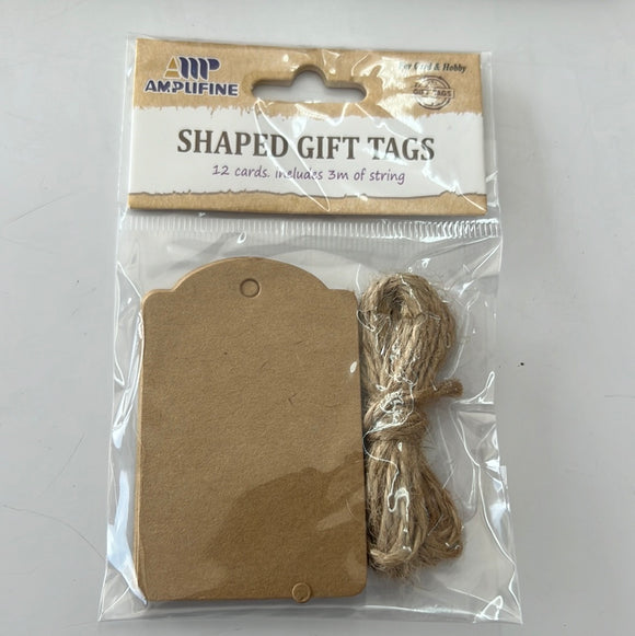 Gift Tags Brown Rounded V2 12 pcs