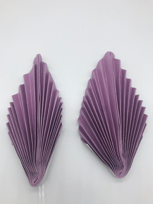 Palm Spear Leaves Paper Topper 2pcs 14cm Pale Purple