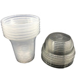 250ml Plastic Cup Domed Punched Lid 6pcs
