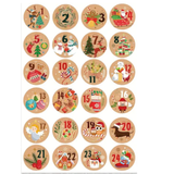 Advent Calendar Stickers 1-24 (3.8cm) 24pcs