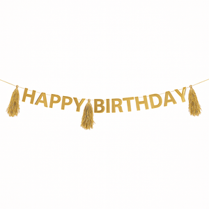 Banner Gold "Happy Birthday" 3m x 25cm