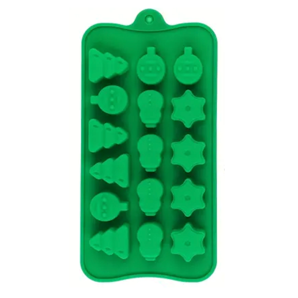Bauble Tree Snowman Star Silicone Mould 15 Cavity
