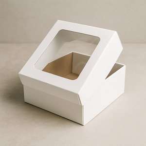 Bento Box with Window – White (6.5" Corrugated)