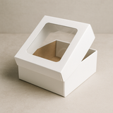 Bento Box with Window – White (6.5" Corrugated)