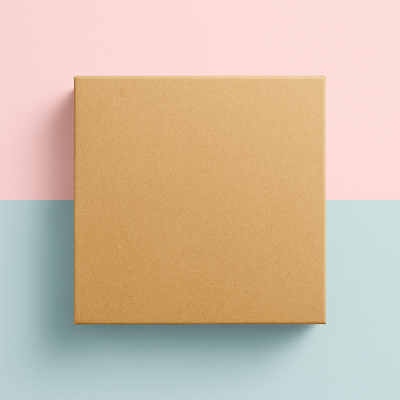 Biscuit Box Half Kraft – Square (26 x 26 x 5cm)
