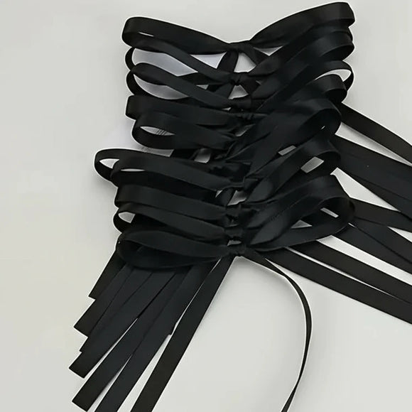 Bowknot Ribbon 6mm Black 6pcs