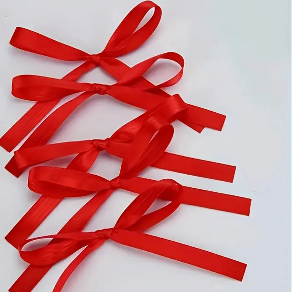 Bowknot Ribbon 6mm Red 6pcs