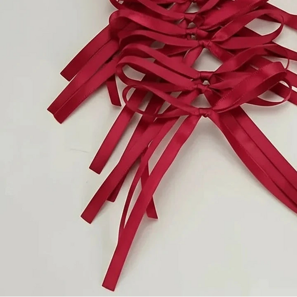 Bowknot Ribbon 6mm Wine Red 6pcs