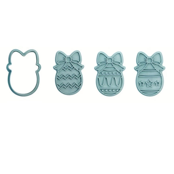 Bunny Bow Cutter with Stamps 4pcs