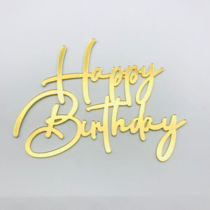 Gold Front Happy Birthday Topper ALGF02
