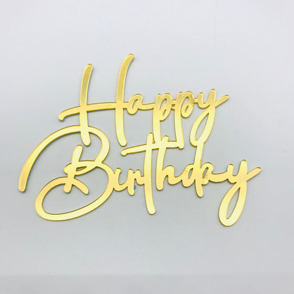 Gold Front Happy Birthday Topper ALGF02
