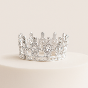 Silver Crown Teardrop Diamante 8cm