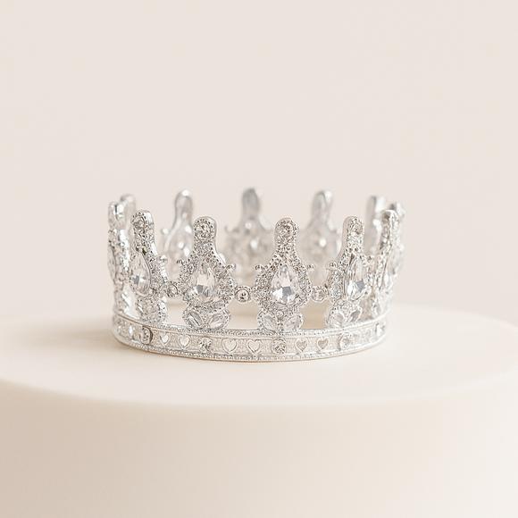 Silver Crown Teardrop Diamante 8cm