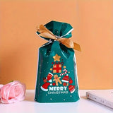 Christmas Drawstring Bags Green 5pcs