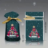 Christmas Drawstring Bags Green 5pcs