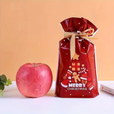 Christmas Drawstring Bags Red 5pcs