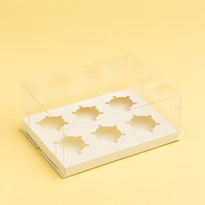 Clear Cupcake Box 6up