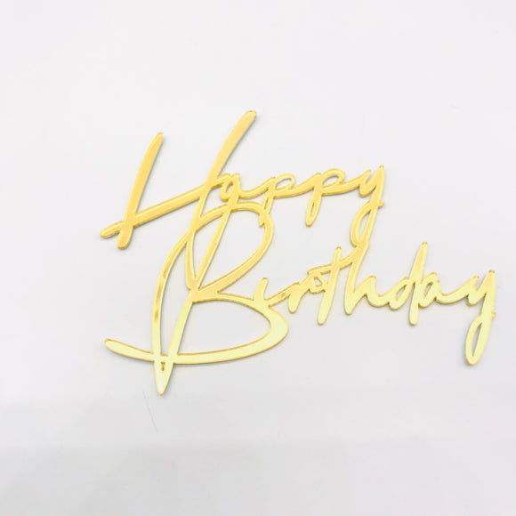 Gold Front Happy Birthday Topper ALGF01