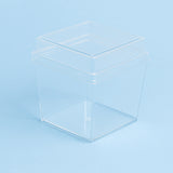 Square Hard Plastic Dessert Cups with Lids 125ml 6pcs