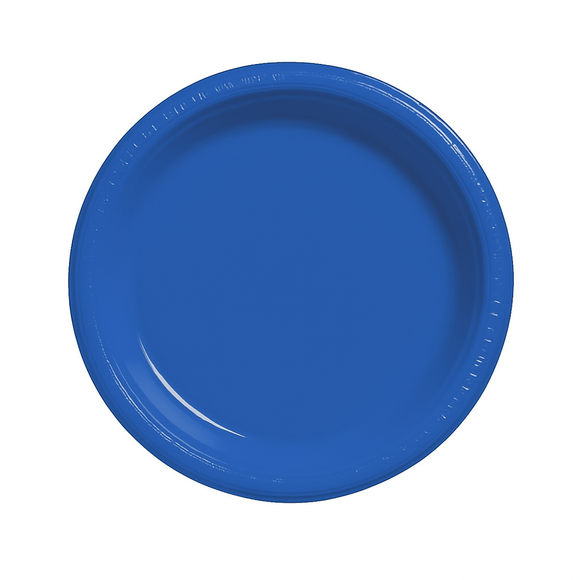 Disposable Blue 18cm Plastic Plates 10pcs