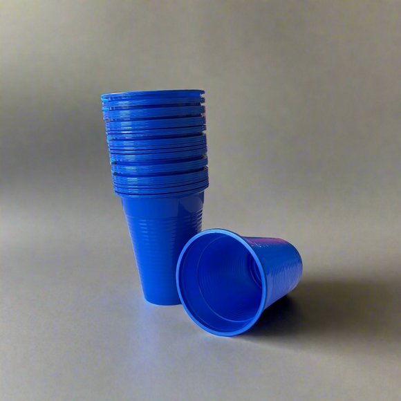 Disposable Blue 200ml Plastic Cups 50pcs