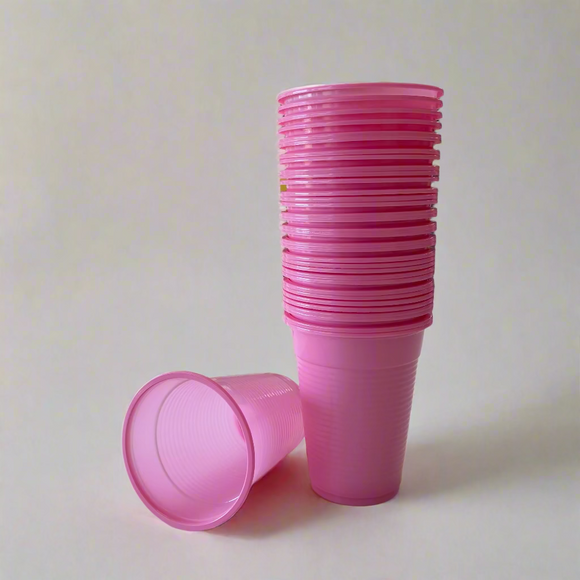 Disposable Pink 200ml Plastic Cups 50pcs
