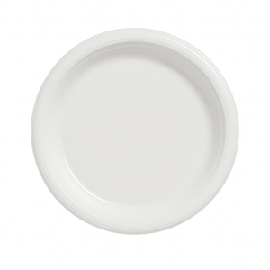 Disposable White 18cm Plastic Plates 10pcs