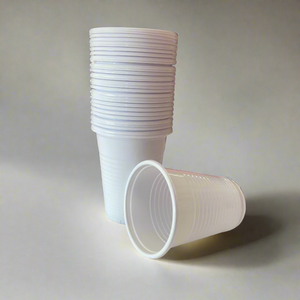 Disposable White 200ml Plastic Cups 50pcs
