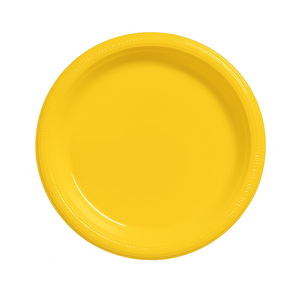 Disposable Yellow 18cm Plastic Plates 10pcs