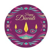 Diwali Stickers 6pcs Purple