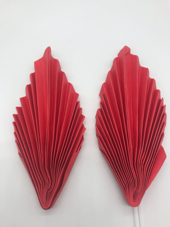 Palm Spear Leaves Paper Topper 2pcs 14cm Red