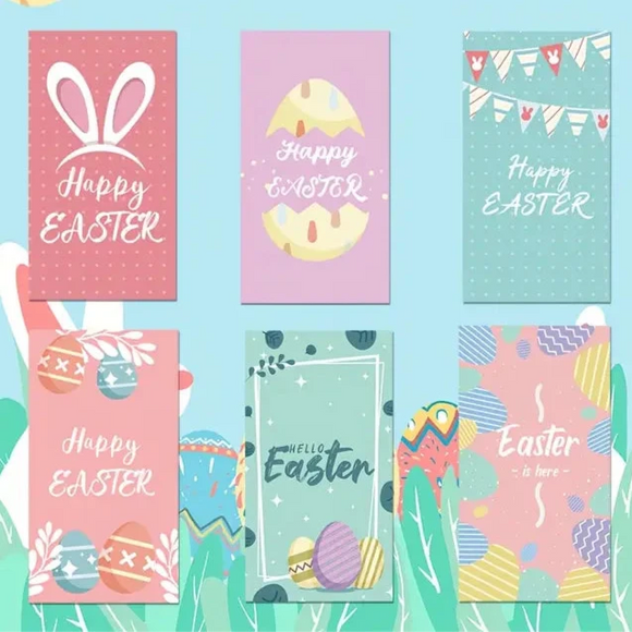 Easter Rectangle Stickers 6pc