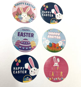 Happy Easter Round Stickers 12pc