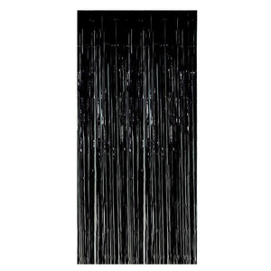 Foil Fringe Curtain Black