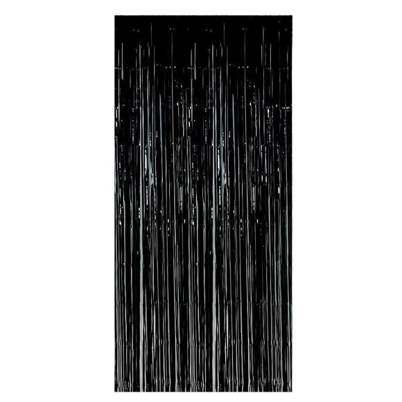 Foil Fringe Curtain Black